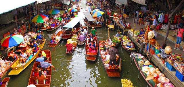 Khu chợ nổi - nổi bật trong tour du lịch Thái Lan 